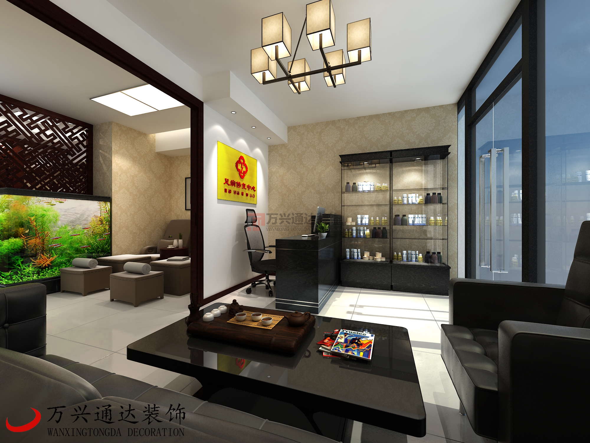 北京萬興通達(dá)辦公裝修項(xiàng)目-足療店裝修效果圖